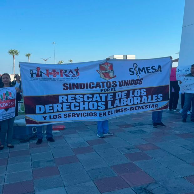 Trabajadores del IMSS-Bienestar en Ciudad Victoria se Manifiestan Bajo Protesta